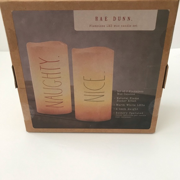 ❤️💚New Rae Dunn Naughty & Nice Flameless Candles - Picture 9 of 11